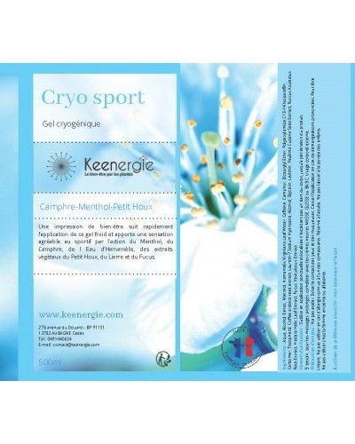 Cryo sport gel de massage froid sportifs récupération après l'effort fraicheur soulage