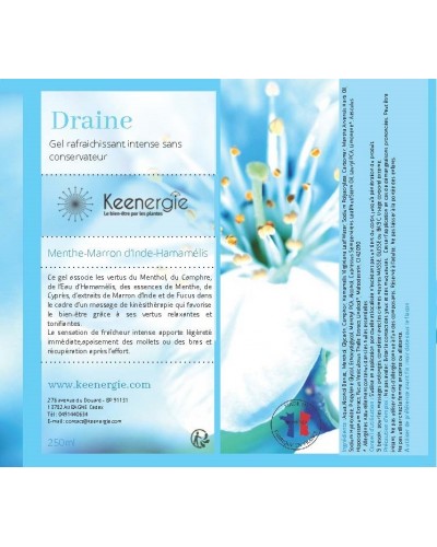 Keen draine gel froid fraicheur jambes lourdes drainage tonique