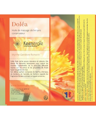 Doléa huile chauffante de massage préparation musculaire effort sportif tendineux décontractant musculaire huile sèche