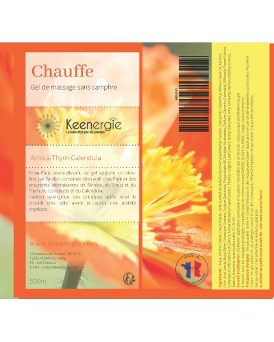 Gel de massage chauffant sans camphre echauffant assouplissant arnica souci thym consoude calendula