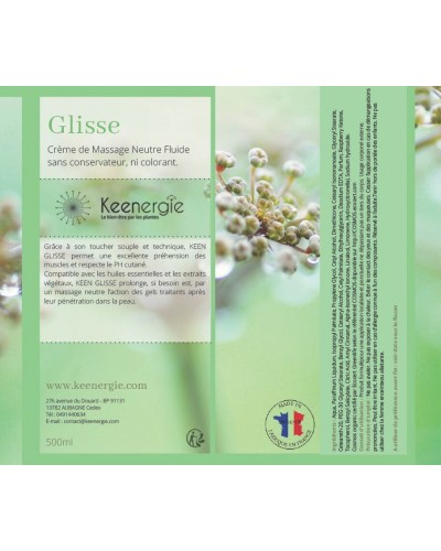 crème massage neutre pour professionnels, kiné, fluide très longue glisse nourrissante émolliente 1litre, tous types de massages